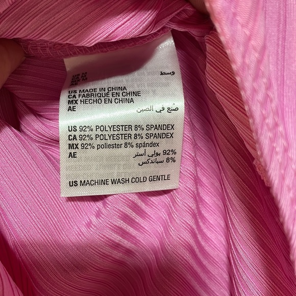 NWT(M) (XL) pink long sleeves bodysuit keyhole ruched bust high waist low rise - Picture 9 of 9